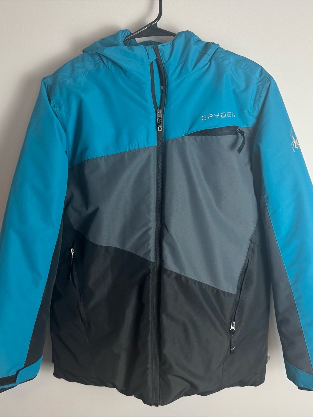 Spyder Little Boys Blue Color Block Winter Coat Size XL - Picture 2 of 11